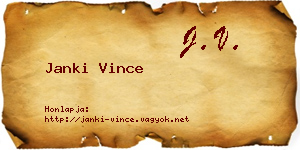 Janki Vince névjegykártya